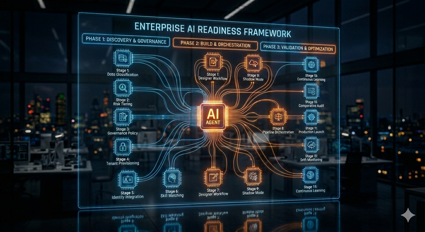 Enterprise AI Readiness: A 13-Stage Framework for Mapping Workflows, Governance & Data Schema